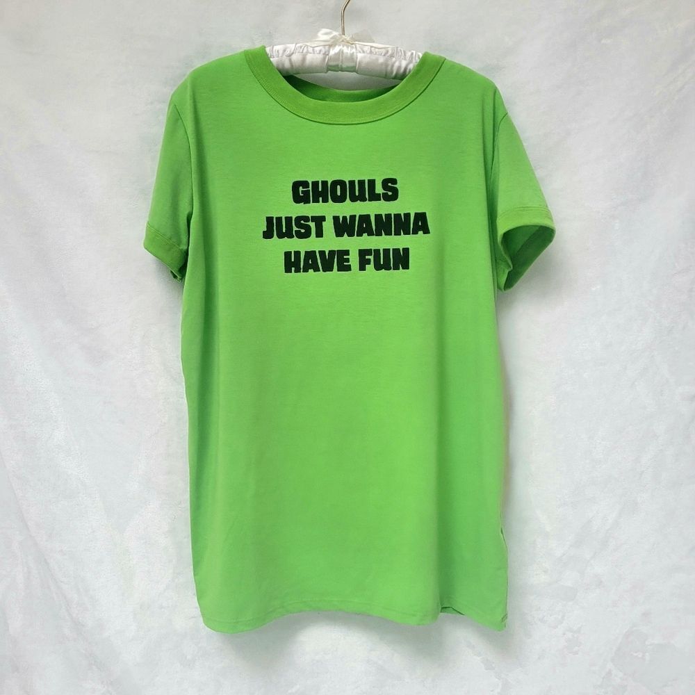 LuLaRoe LLR Liv T Ghouls Just Wanna Have Fun Tee Shirt Medium Unicorn OOS